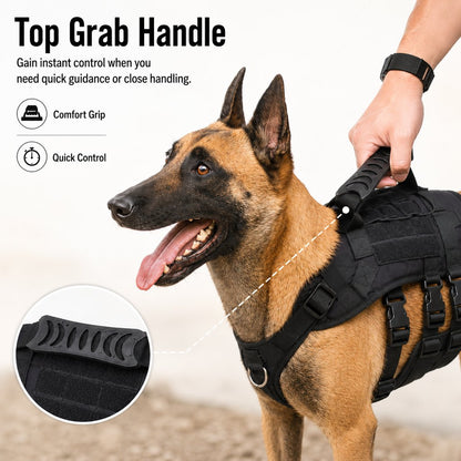MOLLE-Ready Heavy-Duty Dog Harness (Breathable Mesh)
