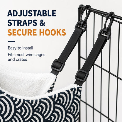 Reversible Plush & Fabric Cat Cage Hammock