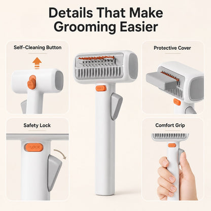 Self-Cleaning Dematting & Deshedding Pet Grooming Brush (For Cats & Dogs)