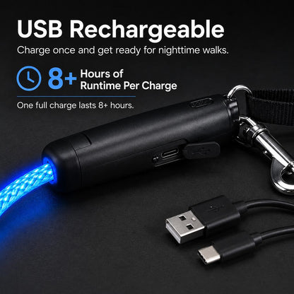 USB-Rechargeable LED Dog Leash (4.9 ft)
