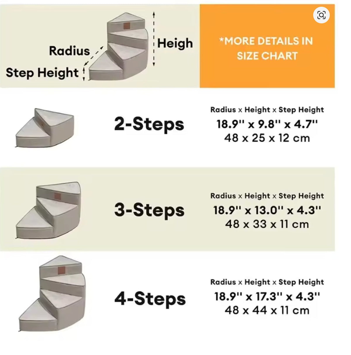 Dog Steps for Bed | Non-Slip Orthopedic Foam Pet Steps | Easy Access for Small & Senior Dogs