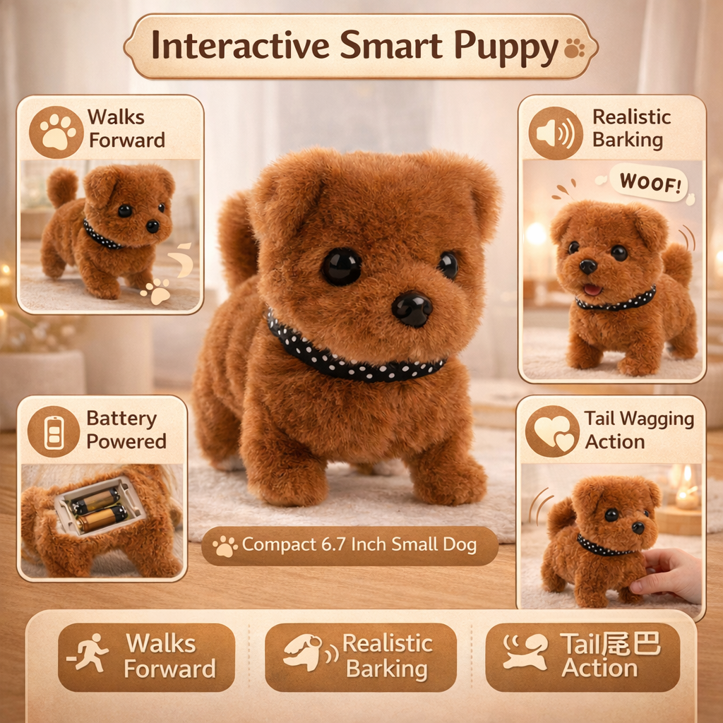 Interactive Puppy Robot Plush Toy with Realistic Movement | Engaging Companion for Kids