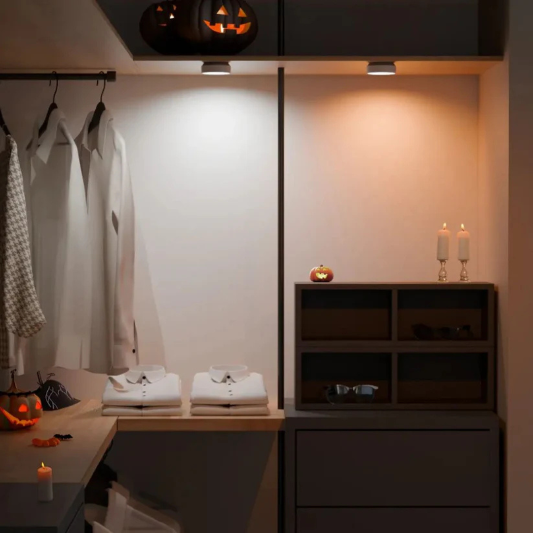 USB Rechargeable Motion-Activated LED Puck Light – Dimmable Cordless Sensor Lamp for Closets, Hallways & Stairs