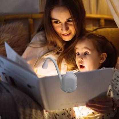 Clip-On LED Book Light with Flexible Gooseneck Arm – Rechargeable Reading Light for Bed, Desk & Travel