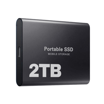 Portable External SSD Drive High-Speed USB-C Storage for Laptops PCs Mac Backup Fast Data Transfer Shock-Resistant Compact Design