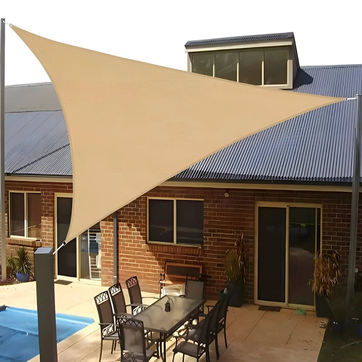 Outdoor Triangle Sun Shade Sail UV Protection Canopy for Patio Deck Pool Garden Yard Backyard Pergola Balcony Waterproof Polyester Awning