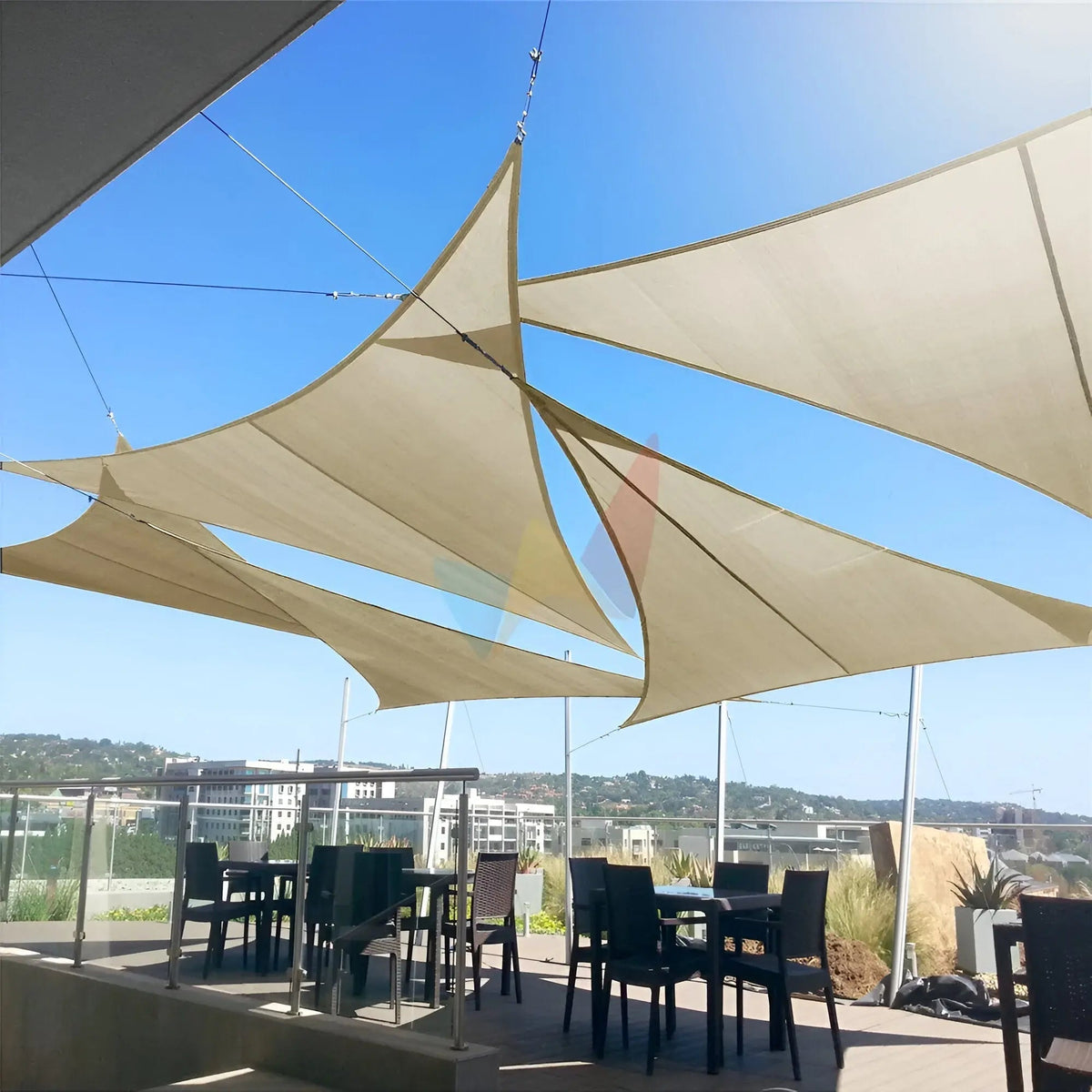 Outdoor Triangle Sun Shade Sail UV Protection Canopy for Patio Deck Pool Garden Yard Backyard Pergola Balcony Waterproof Polyester Awning