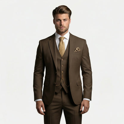 Three-Piece Slim Fit Suit for Men – Tailored Jacket, Vest & Pants Set for Formal Occasions, Weddings, Office & Business Events