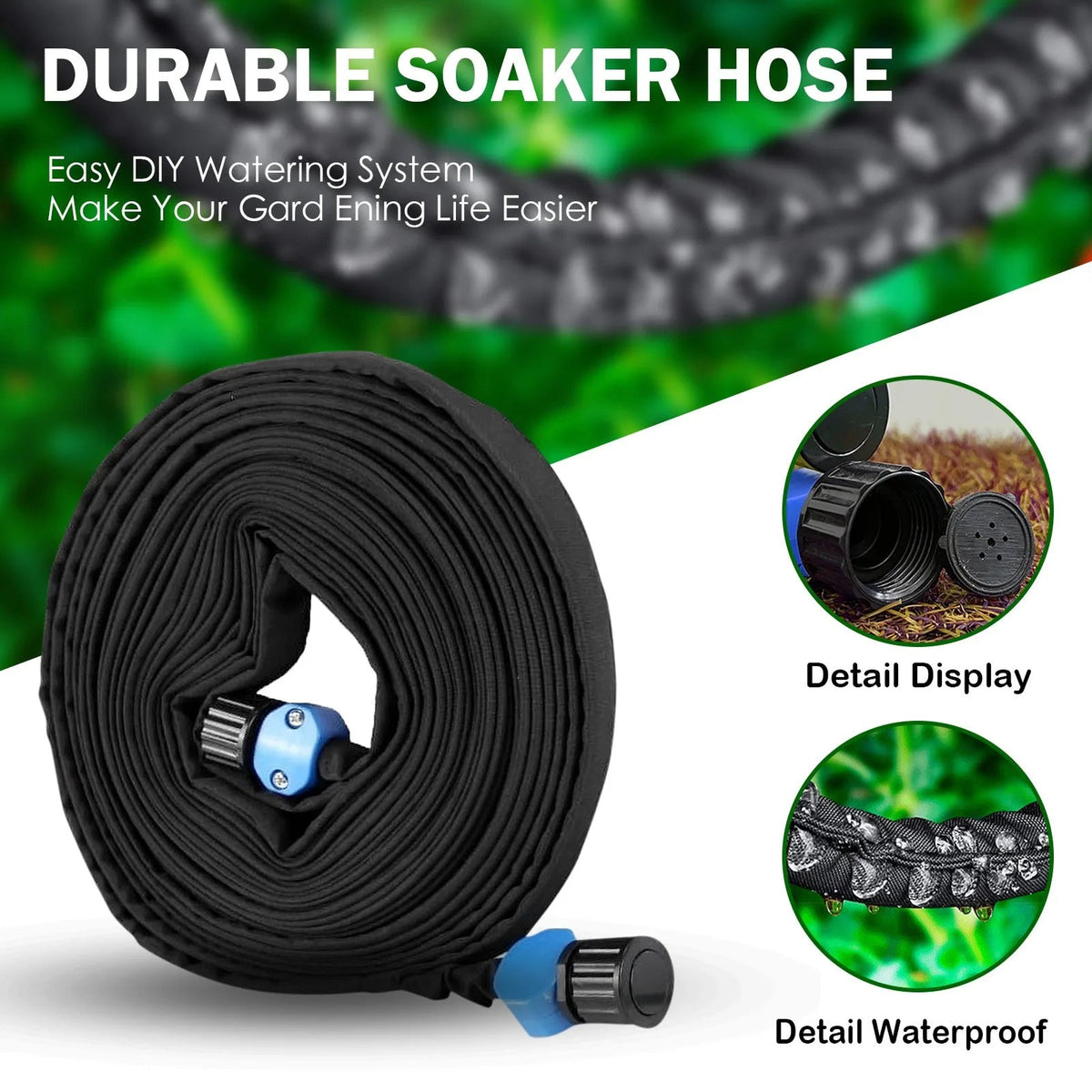 Ortekor DriPhera | 100ft Soaker Hose for Garden with Eco-Friendly Design | Efficient Deep Root Hydration
