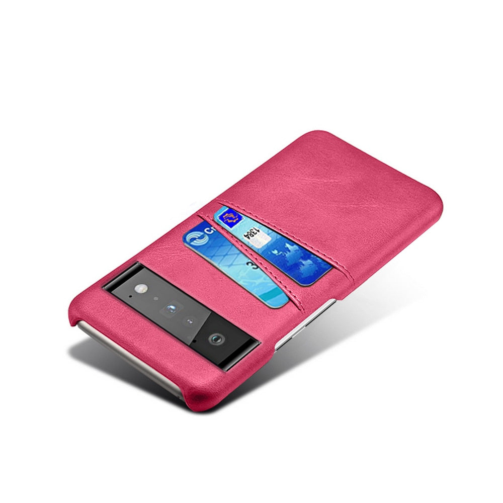 Phone Wallet Case with Two Card Slots for Google Pixel – Leather-Look Protective Cover with Raised Edges & Precise Cutouts