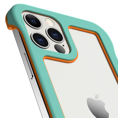 Two-Tone Protective Edge Guard Case for iPhone 12-17 All Models Anti-Scratch Open-Back Design Slim Fit Cover for Pro Max Air 16 15 14
