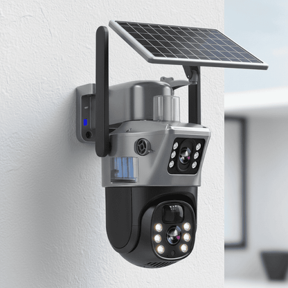 DualGuard | Wireless 4K Security Camera with Solar Panel & Smart Detection | 360° Panoramic View for Reliable Surveillance
