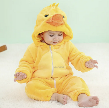 Infant Zip-Up Hooded Sleeper with Animal Character Costume Design for Boys & Girls | Soft Cotton Poly Blend Loungewear Pajamas for Babies 0-
