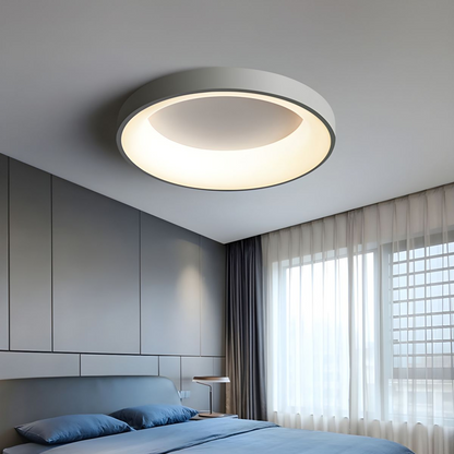 Plafonnier LED rond pour chambre et couloir – Disque ultra-plat en fer et acrylique – Options à intensité variable pour salon et entrée