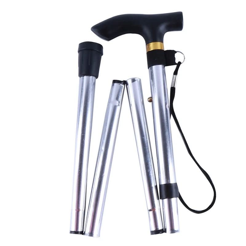 Folding Walking Cane for Seniors – Adjustable Aluminum Support Stick with Ergonomic Handle & Wrist Strap – Lightweight Travel Cane for