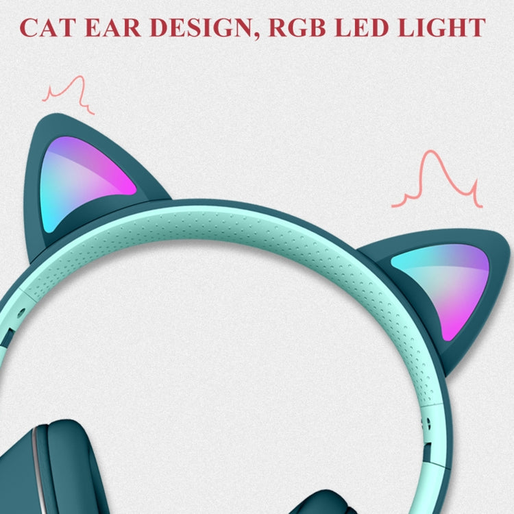 Playful Cat Ear Gaming Headset with LED Lights & Adjustable Microphone for Immersive Gaming