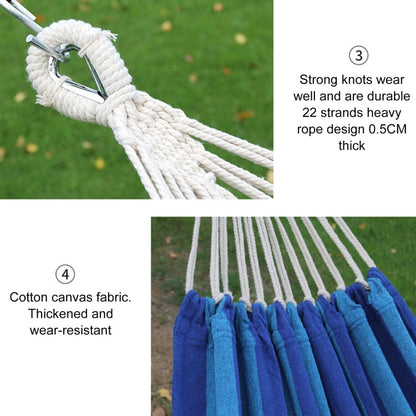 Hamac d'extérieur en toile double épaisseur avec cordes de sécurité renforcées | Portable et durable pour une relaxation ultime