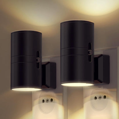 Plug-In Night Light with Dimmable LED & Auto Sensor | Bauhaus-Inspired Wall Accent | Adjustable Brightness for Bedroom, Hallway, Bathroom