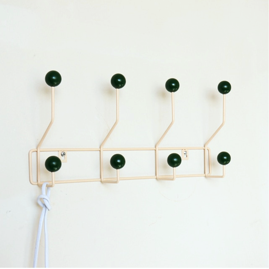Porte-manteau mural en métal pour entrée – Design à double crochet avec boutons brillants pour manteaux, sacs et chapeaux – Organisateur compact gain de place pour couloir