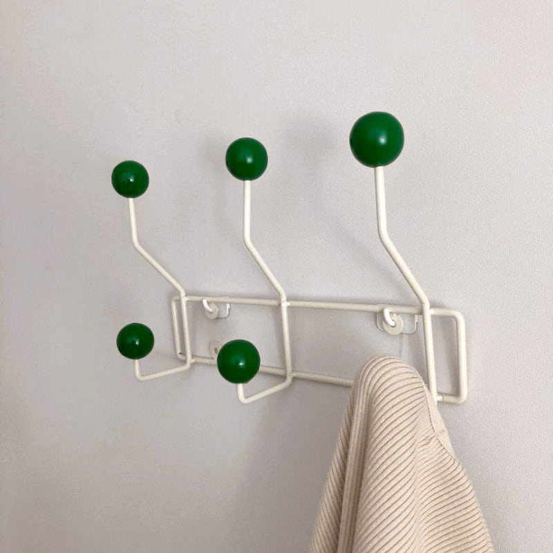 Porte-manteau mural en métal pour entrée – Design à double crochet avec boutons brillants pour manteaux, sacs et chapeaux – Organisateur compact gain de place pour couloir