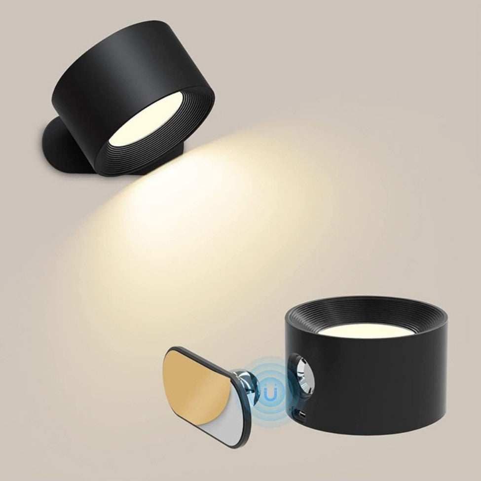 Cordless Rotating Sconce Light USB Rechargeable 3 in Magnetic Mount Touch Dimming Night Light for Bedside Hallway Closet Accent Lighting No