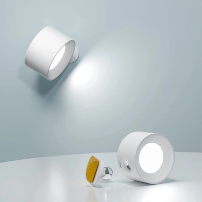 Cordless Rotating Sconce Light USB Rechargeable 3 in Magnetic Mount Touch Dimming Night Light for Bedside Hallway Closet Accent Lighting No