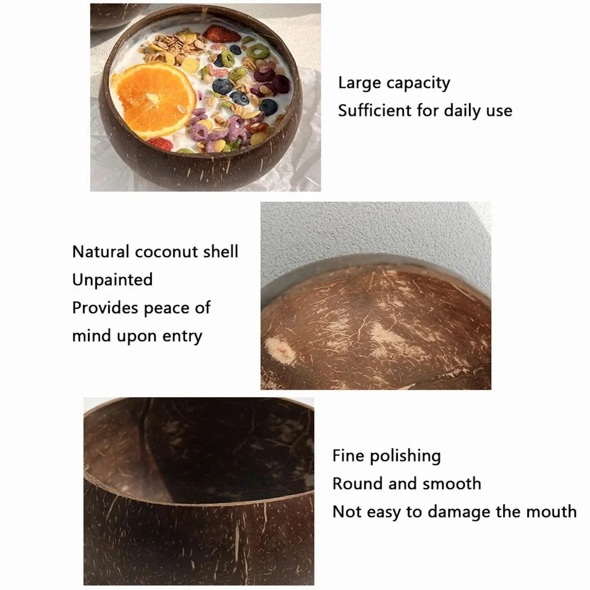 COCOLIVA – Natural Coconut Shell Bowl & Spoon Set