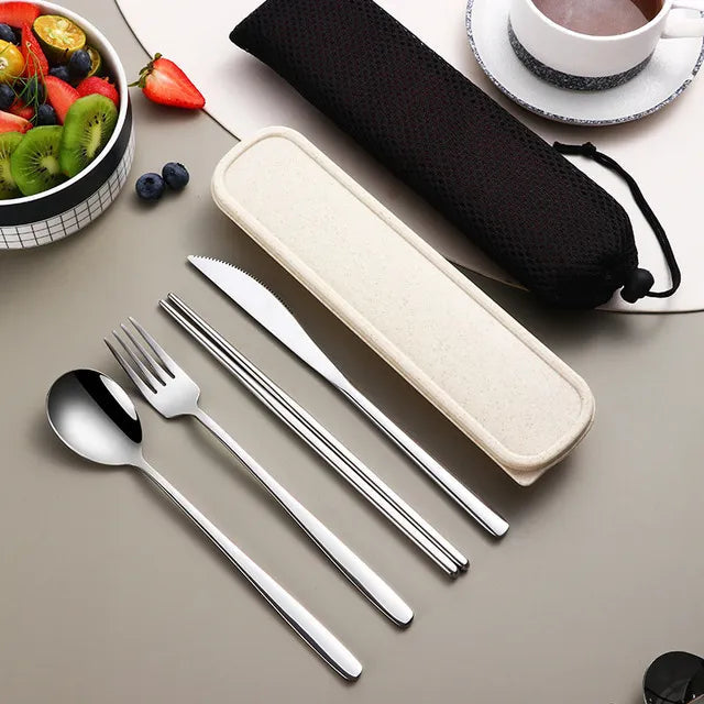 Eco-Friendly | Stainless Steel Cutlery Set with Portable Design | Durable Silverware for Everyday Dining