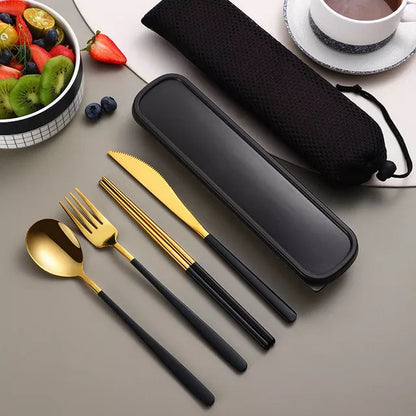 Eco-Friendly | Stainless Steel Cutlery Set with Portable Design | Durable Silverware for Everyday Dining