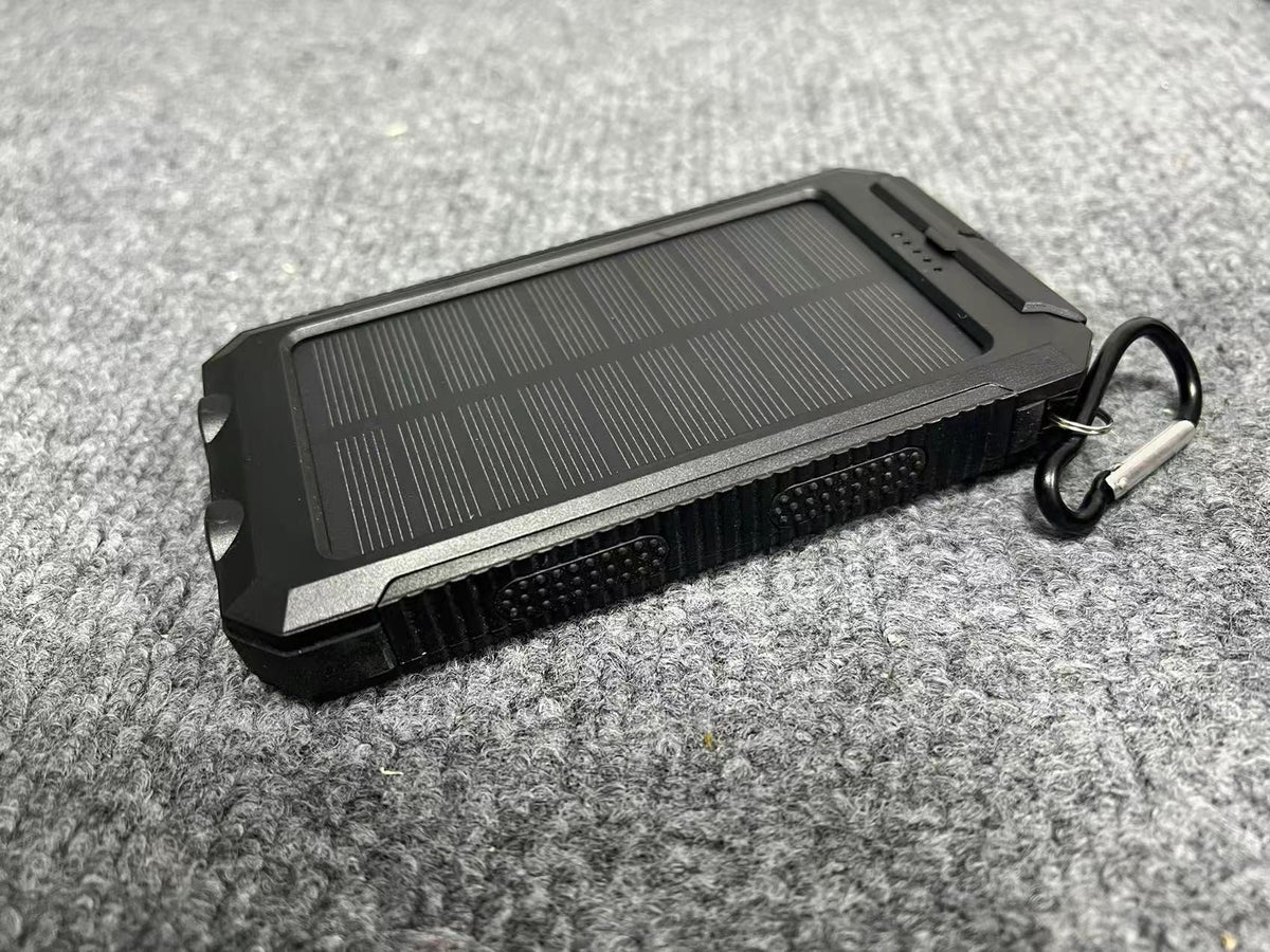 EcoCharge | Portable Solar Power Bank with Integrated Plug for Outdoor Adventures