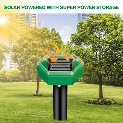 EcoGuard | Ultrasonic Pest Repeller with Solar Power & Waterproof Design | Humane Solution for Moles and Rodents