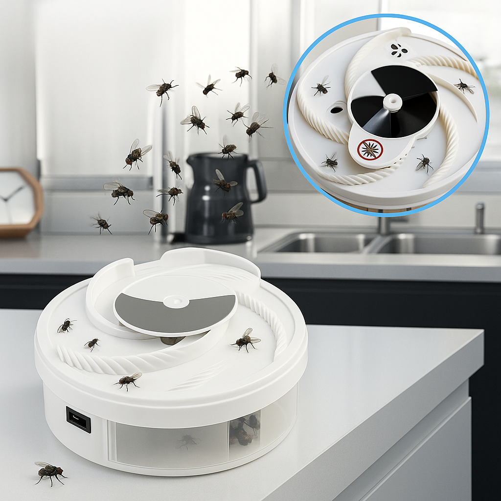 EcoTrappe | Electric Fly Catcher with LED Light & USB Power | Natural Solution for a Fly-Free Home