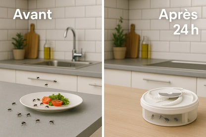 EcoTrappe | Electric Fly Catcher with LED Light & USB Power | Natural Solution for a Fly-Free Home