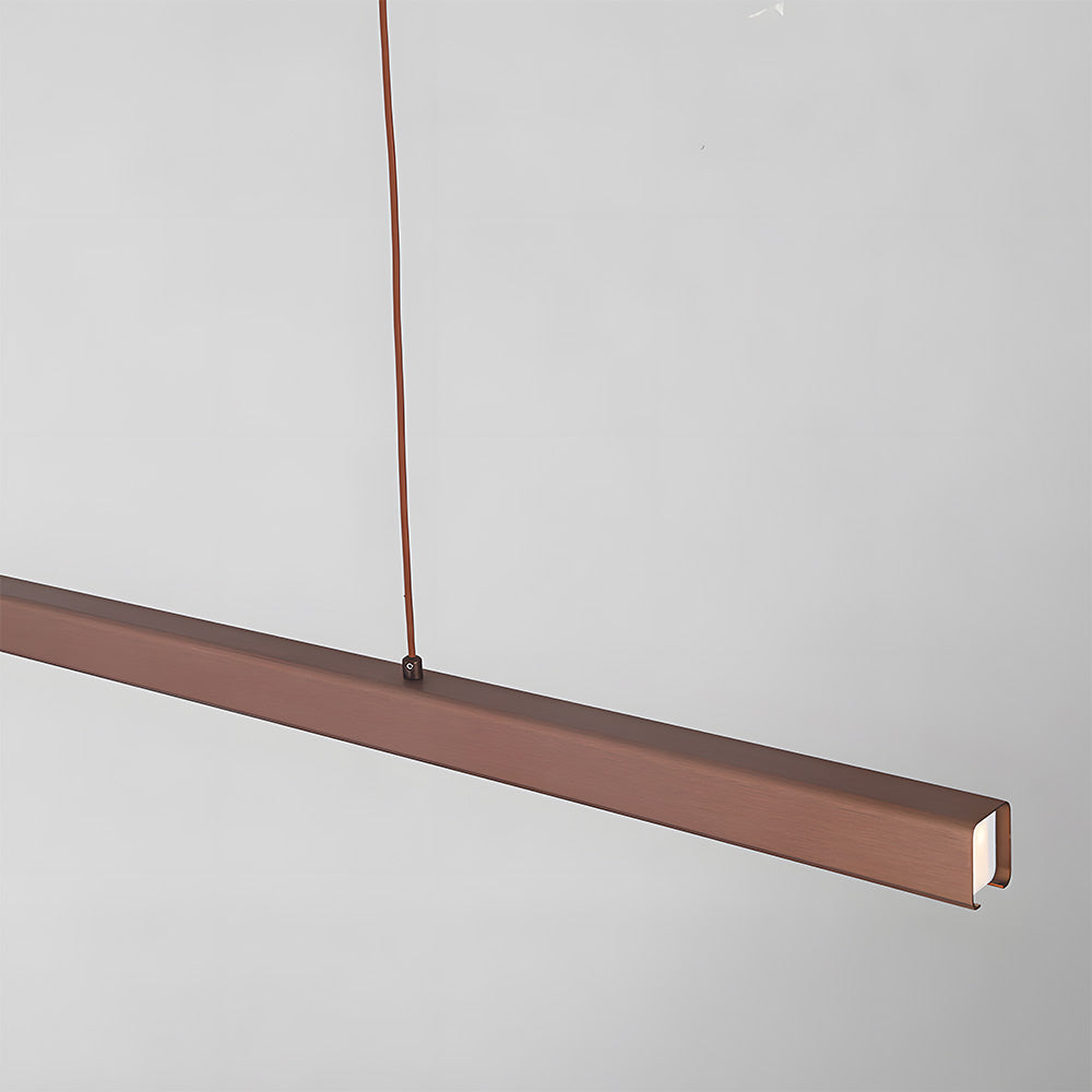 Linear Metal LED Fixture 47 in Black Kitchen Island Overhead Bar Lamp Slim Profile Adjustable Drop Modern Minimalist Style for Dining Room W