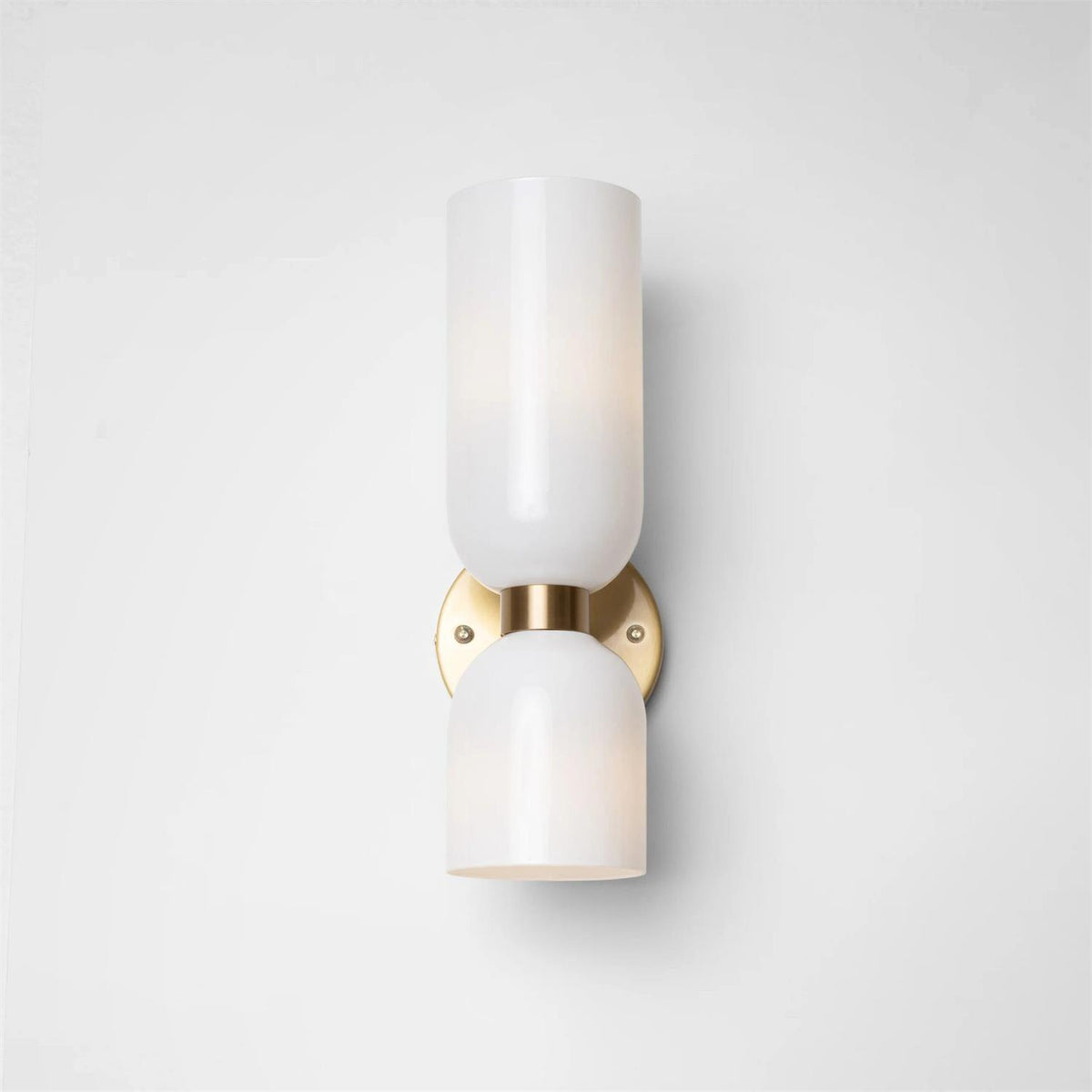 Modern Iron & Glass Double-Light Fixture for Hallway Bedroom Entryway Ambient Lighting Dimmable E14 Socket 14 in Height 6 in Depth