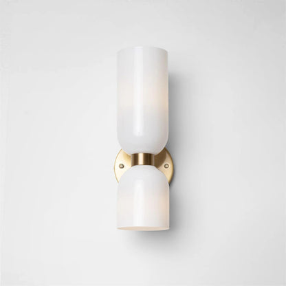 Modern Iron & Glass Double-Light Fixture for Hallway Bedroom Entryway Ambient Lighting Dimmable E14 Socket 14 in Height 6 in Depth