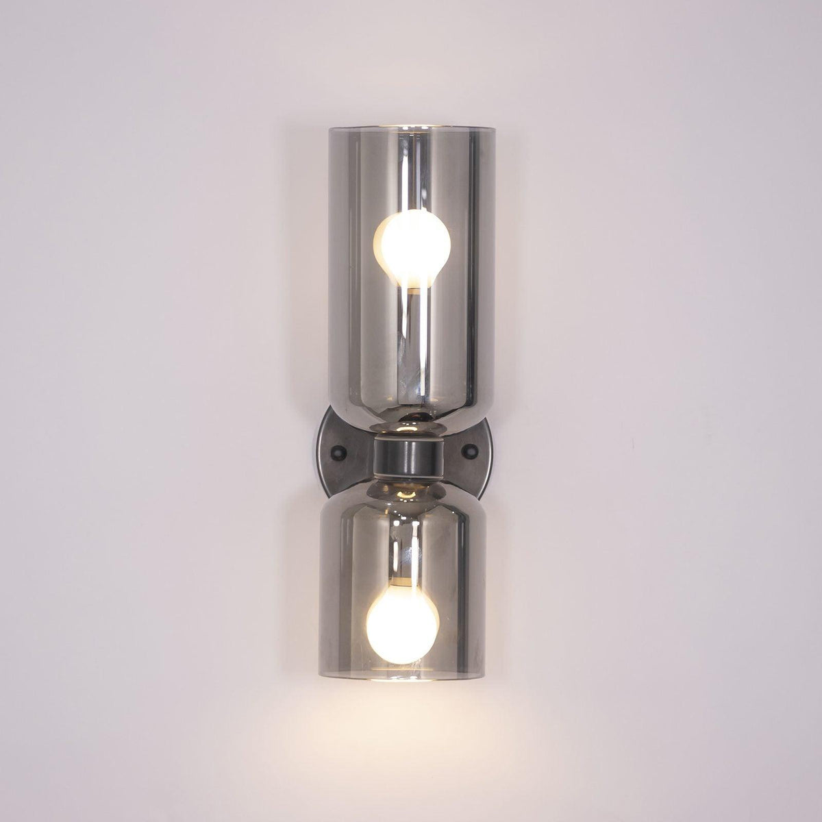 Modern Iron & Glass Double-Light Fixture for Hallway Bedroom Entryway Ambient Lighting Dimmable E14 Socket 14 in Height 6 in Depth