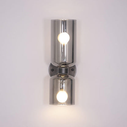 Modern Iron & Glass Double-Light Fixture for Hallway Bedroom Entryway Ambient Lighting Dimmable E14 Socket 14 in Height 6 in Depth