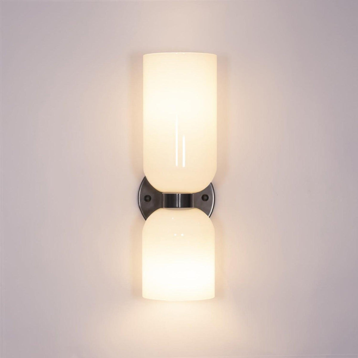 Modern Iron & Glass Double-Light Fixture for Hallway Bedroom Entryway Ambient Lighting Dimmable E14 Socket 14 in Height 6 in Depth
