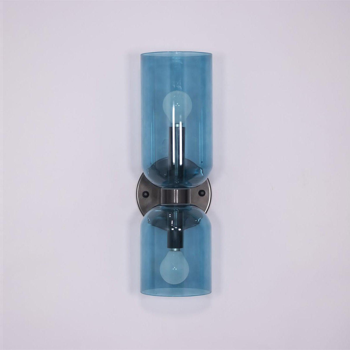 Modern Iron & Glass Double-Light Fixture for Hallway Bedroom Entryway Ambient Lighting Dimmable E14 Socket 14 in Height 6 in Depth