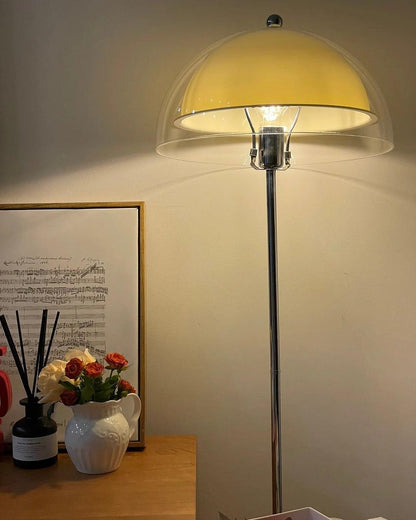Standing Light with Dual-Layer Acrylic Diffuser 61 Inches Tall for Bedroom Office Chrome Metal Base Ambient Task Lighting Dimmable Compatibl