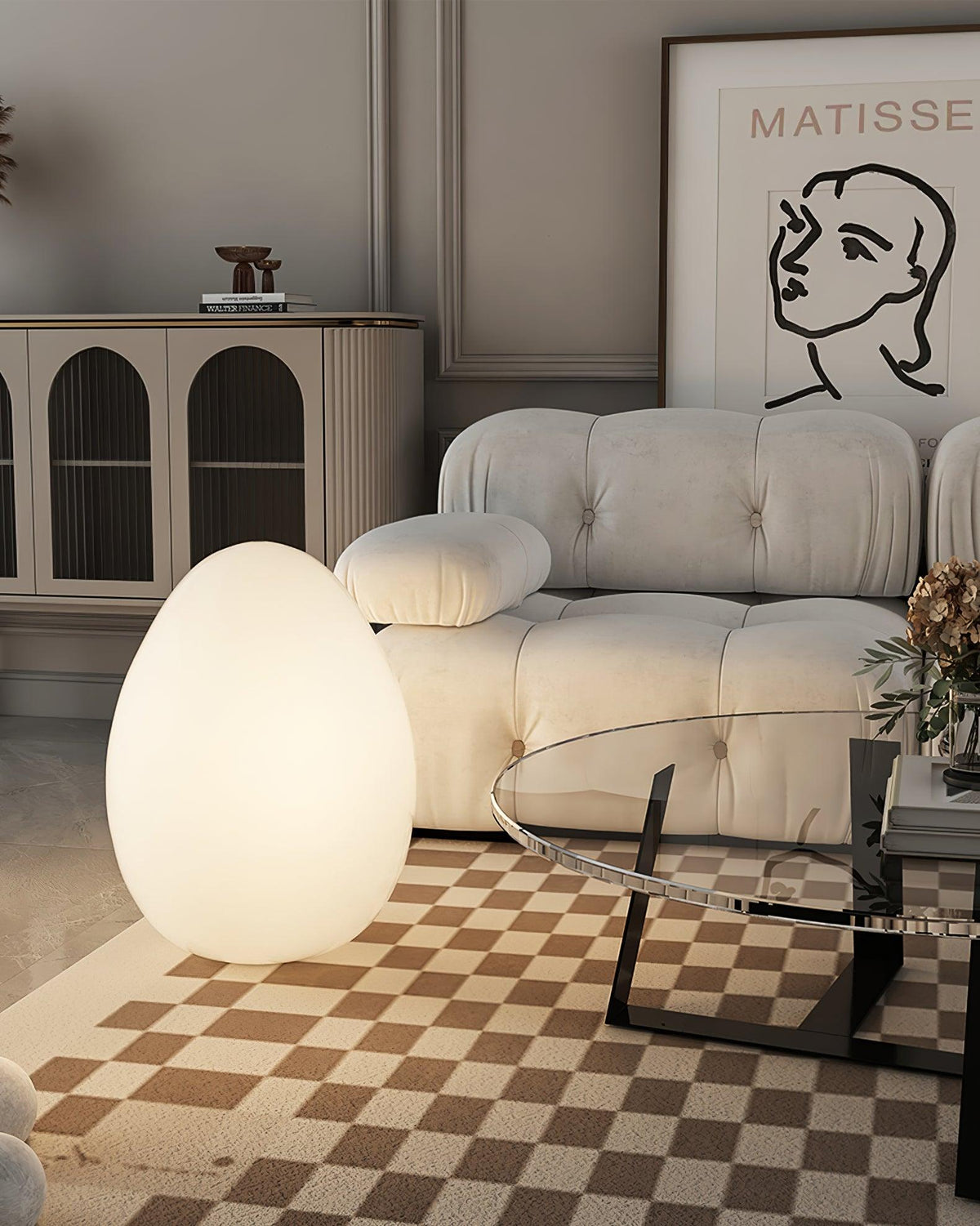 Lampe d'ambiance LED en forme d'œuf, 30 cm, abat-jour en polyéthylène blanc, 3 modes d'éclairage, lampe d'appoint sans fil et rechargeable pour intérieur et extérieur, salon et terrasse