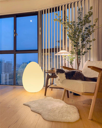 Lampe d'ambiance LED en forme d'œuf, 30 cm, abat-jour en polyéthylène blanc, 3 modes d'éclairage, lampe d'appoint sans fil et rechargeable pour intérieur et extérieur, salon et terrasse