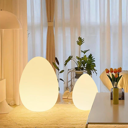 Lampe d'ambiance LED en forme d'œuf, 30 cm, abat-jour en polyéthylène blanc, 3 modes d'éclairage, lampe d'appoint sans fil et rechargeable pour intérieur et extérieur, salon et terrasse
