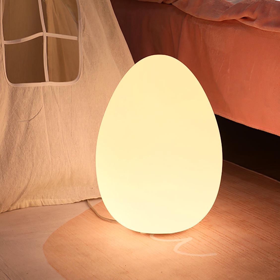 Lampe d'ambiance LED en forme d'œuf, 30 cm, abat-jour en polyéthylène blanc, 3 modes d'éclairage, lampe d'appoint sans fil et rechargeable pour intérieur et extérieur, salon et terrasse
