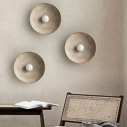 Textured Resin Wall Sconce Light Fixture White or Light Brown Accent Lamp for Bedroom Living Room Bathroom Mid-Century Modern Vintage Inspir