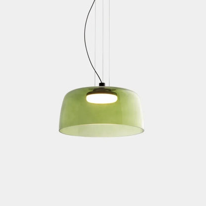 Layered Glass Bowl Ceiling Fixture 10 in Diameter Adjustable Drop Length Multi-Tone Illumination for Kitchens Dining Spaces Living Rooms Mod