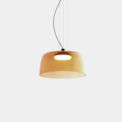 Layered Glass Bowl Ceiling Fixture 10 in Diameter Adjustable Drop Length Multi-Tone Illumination for Kitchens Dining Spaces Living Rooms Mod