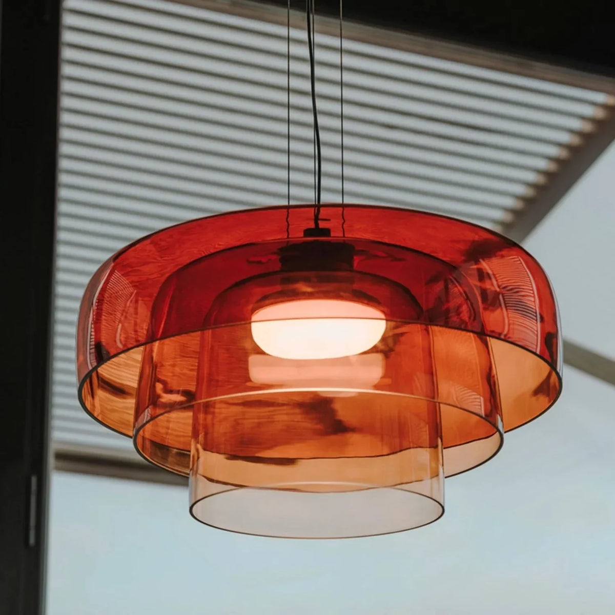 Layered Glass Bowl Ceiling Fixture 10 in Diameter Adjustable Drop Length Multi-Tone Illumination for Kitchens Dining Spaces Living Rooms Mod