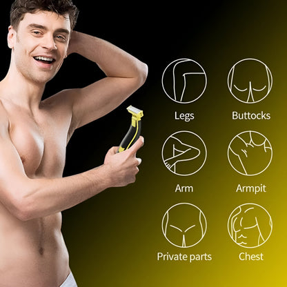 GroomEase | Tondeuse corps pour homme avec chargement USB et sabots réglables | Outil de rasage polyvalent pour des retouches sans effort